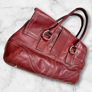 Coach Red Leather Satchel Bag